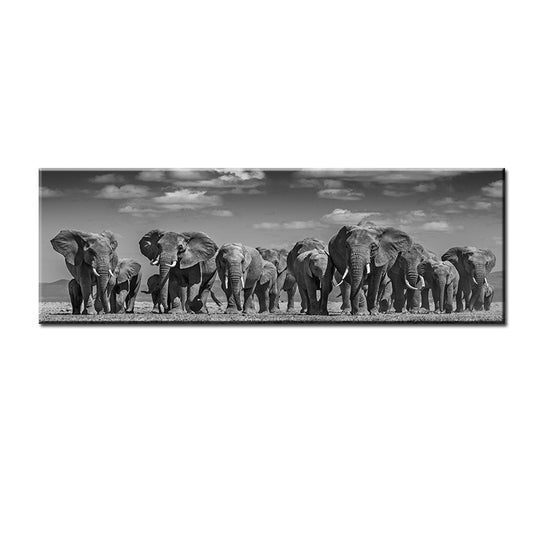 A mural of african elephants